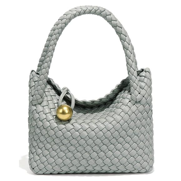 Slouchy Pu Leather Woven Hobo Bags Trendy Crossbody Crescent Shoulder :< - Picture 1 of 7